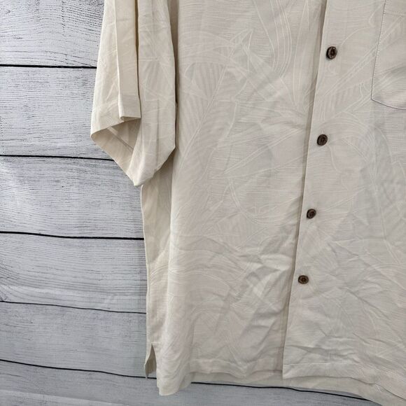 Tommy Bahama Hawaiian Shirt Mens Size Small Ivory 100% Silk Button Up - Picture 5 of 9